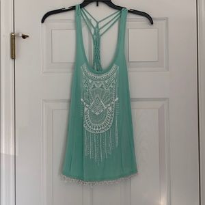 Aqua Braided Back Tank😎